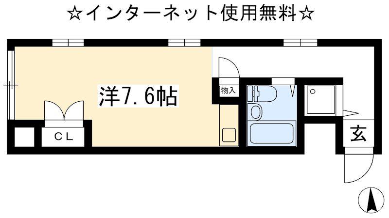 テライム(ワンルーム/3階)の間取り写真