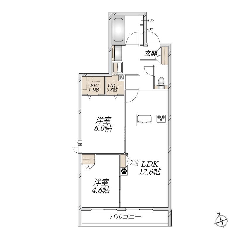 MAISON M(2LDK/2階)の間取り写真