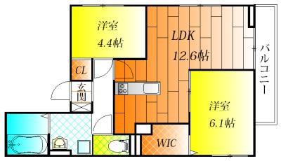 ピュアハイツII(2LDK/1階)の間取り写真