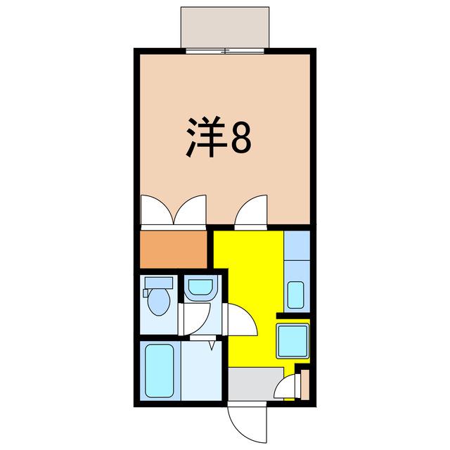 コーポY&MII(1K/2階)の間取り写真