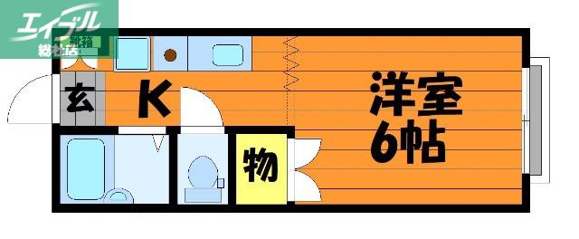 ピアACE21A(1K/1階)の間取り写真