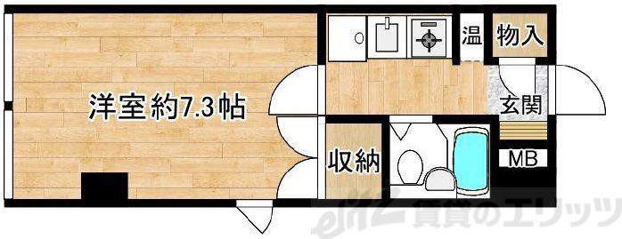 ココチフォレストGN(1K/4階)の間取り写真