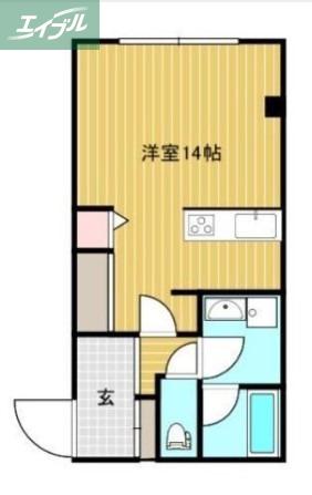 ラ・ターシュ広瀬町(ワンルーム/3階)の間取り写真