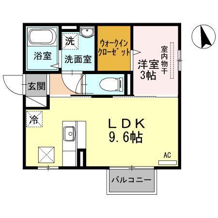 ドマーニ A(1LDK/1階)の間取り写真