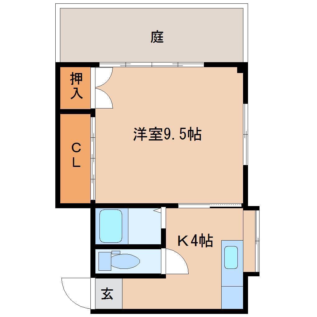 コンフォート堀川(1K/1階)の間取り写真