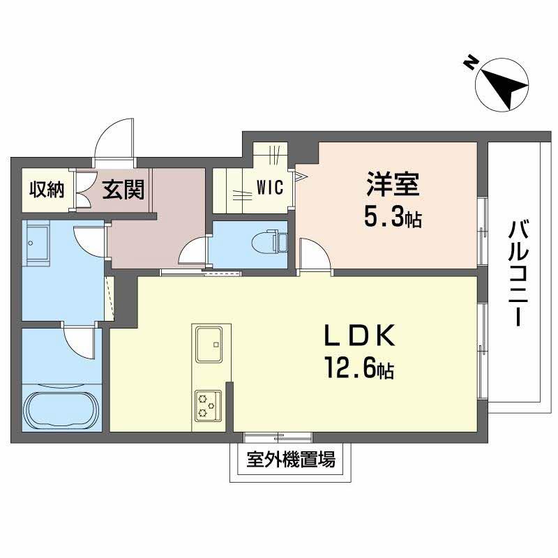 シャーメゾンマーレ竹下(1LDK/2階)の間取り写真