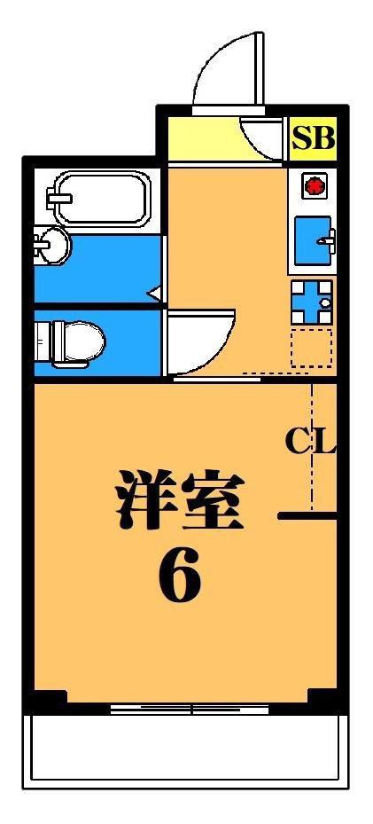 メゾンブラン(1K/2階)の間取り写真