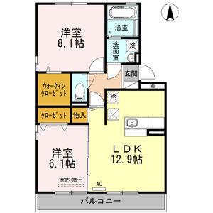ドルチェ上杉(2LDK/2階)の間取り写真
