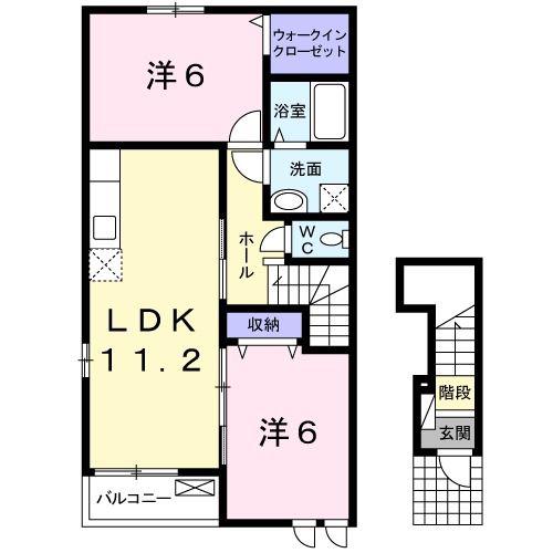 ベル・ラビイーニアA(2LDK/2階)の間取り写真