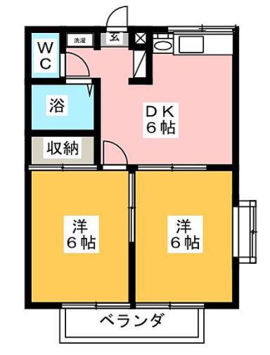 ANNEX III(2DK/2階)の間取り写真