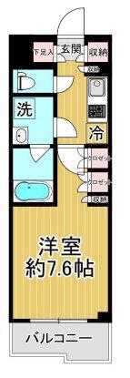 ルーブル武蔵中原参番館(1K/2階)の間取り写真