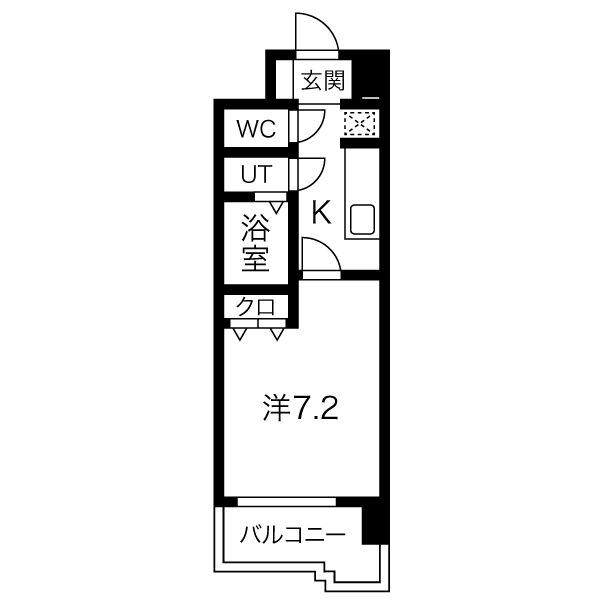 サンヴァーリオ新田駅前VI(1K/4階)の間取り写真