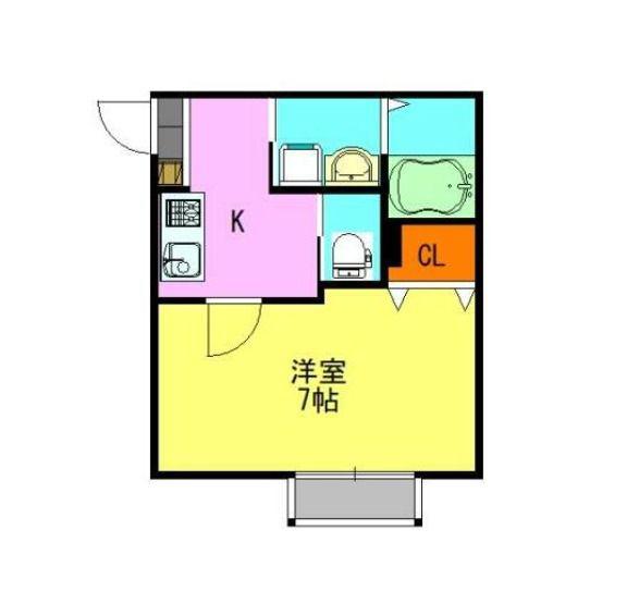 クレストアベニュー佐倉(1K/2階)の間取り写真