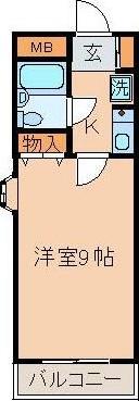 エクレール南町田(1K/5階)の間取り写真