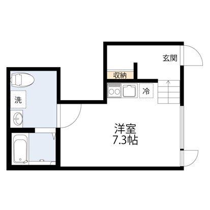 東京メトロ千代田線 代々木上原駅 徒歩7分 3階建 築8年(ワンルーム/1階)の間取り写真
