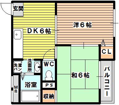新庄ビル(2DK/4階)の間取り写真