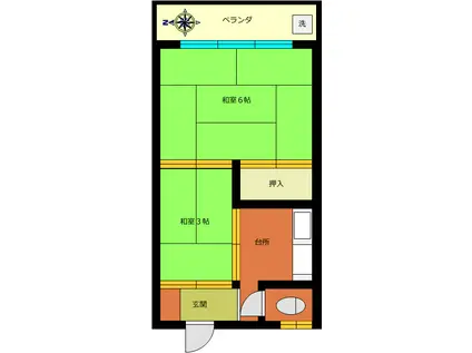 三豊マンション(2K/3階)の間取り写真