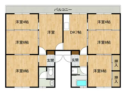 坂出プリンスマンション南棟(7DK/1階)の間取り写真