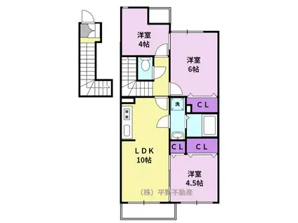 リベルテ2(2LDK/2階)の間取り写真