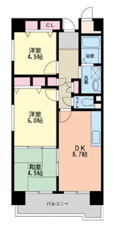 グラマシー立売堀(2SDK/9階)の間取り写真