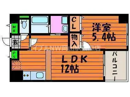 クレストシティ中井町(1LDK/6階)の間取り写真