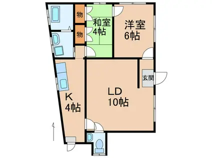 ピッコロハウス(2LDK/1階)の間取り写真