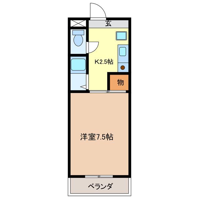 スカイレジデンス(1K/7階)の間取り写真