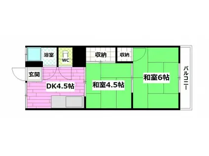 浜本マンション(2DK/3階)の間取り写真