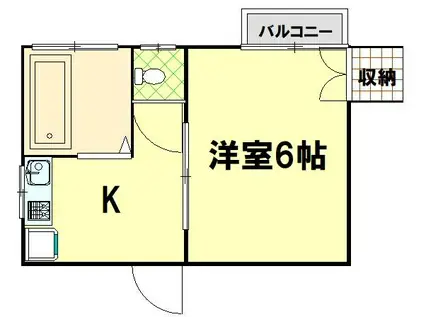 コーポ宮崎(1K/2階)の間取り写真