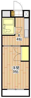 サンビレッジ(1K/2階)の間取り写真