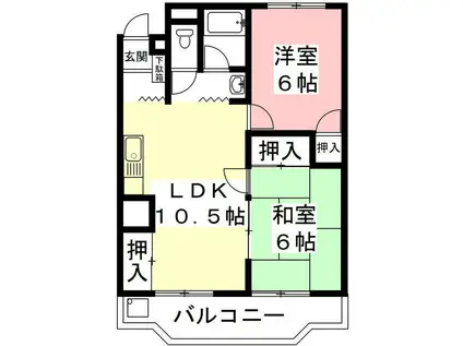メゾンぎふ(2LDK/1階)の間取り写真