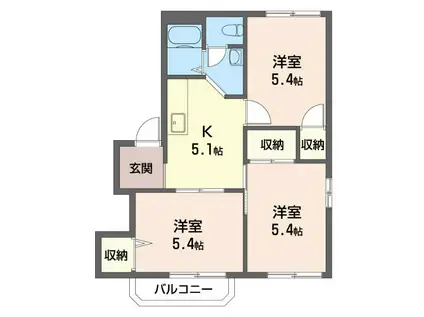 湘南レジデンスB(3K/2階)の間取り写真