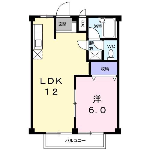 平國ハイツ(1LDK/2階)の間取り写真