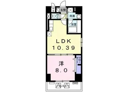 スカイブルーレジデンス横浜(1LDK/5階)の間取り写真