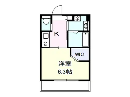MELDIA 東小金井(1K/1階)の間取り写真