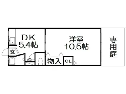第2田村マンション(1DK/1階)の間取り写真