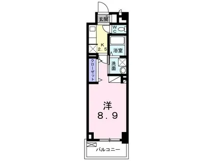 アルカディアIX(1K/3階)の間取り写真