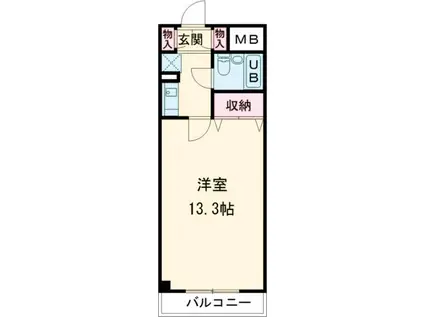 エスポ・アール高松B(1K/3階)の間取り写真