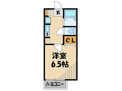 西武新宿線 西武柳沢駅 徒歩4分 2階建 築25年(1K/2階)の間取り写真