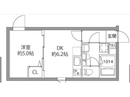 レピュア板橋本町レジデンス(1DK/2階)の間取り写真