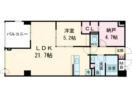 シルクボーテ(1SLDK/8階)の間取り写真