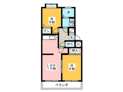 第2レヂデンスISHII(2LDK/3階)の間取り写真