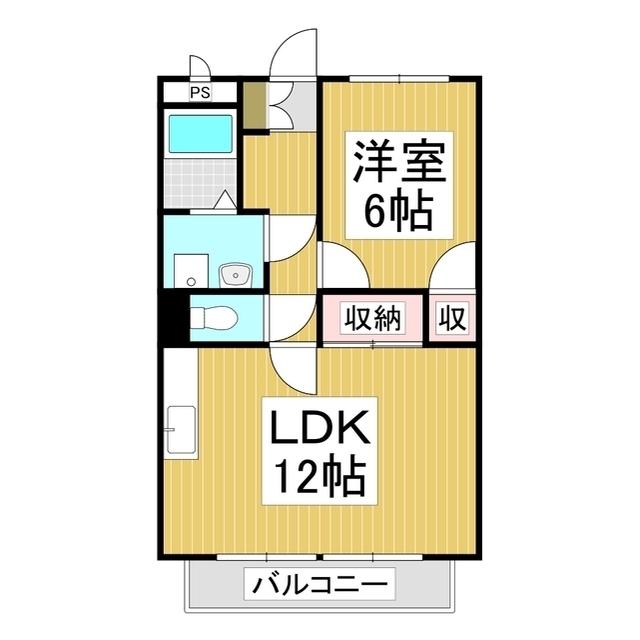 SURPLUS TWO中島ハイツ(1LDK/1階)の間取り写真