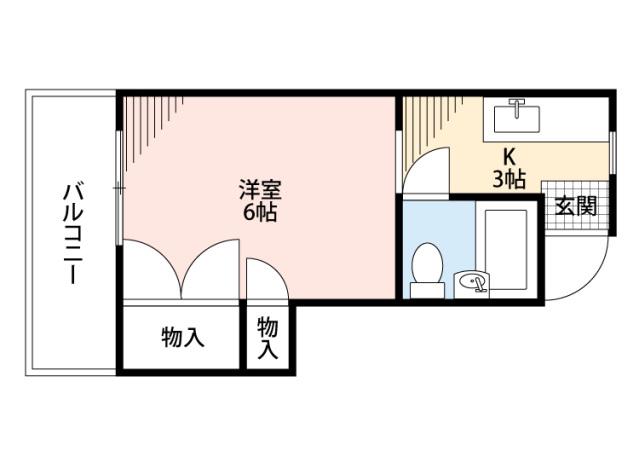 ベネフィスドイ(1K/2階)の間取り写真