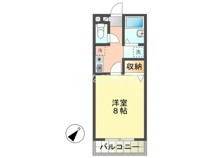 セレニール和合(1K/1階)の間取り写真