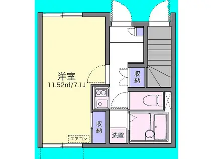 シャイン(1K/1階)の間取り写真