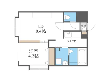 ルナレガーロ(1LDK/1階)の間取り写真