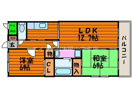 カームネスK(2LDK/2階)の間取り写真