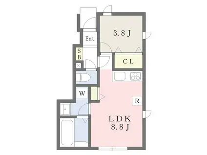 HONEY COMB Y・T(1LDK/1階)の間取り写真