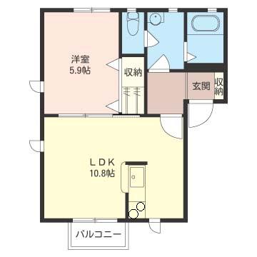 シャーメゾンオアシスA(1LDK/2階)の間取り写真
